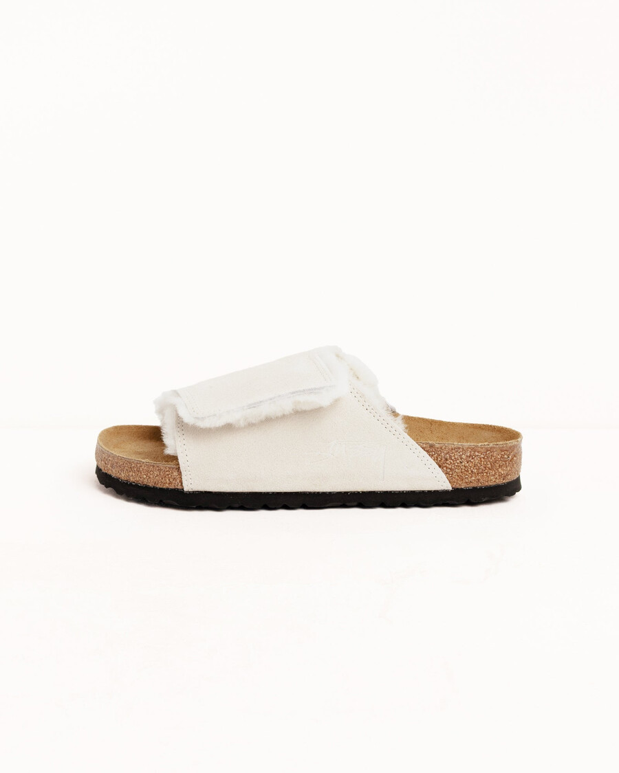 stüssy birkenstock solana shearling slides