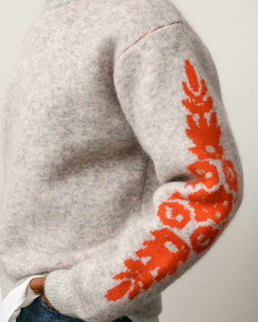 mohair blomstertrøje