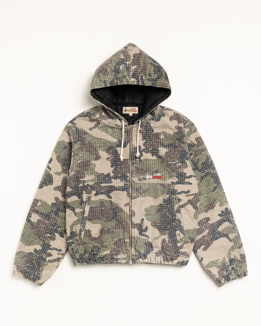 arbejdsjakke camo canvas needlepunch i skovkamouflage
