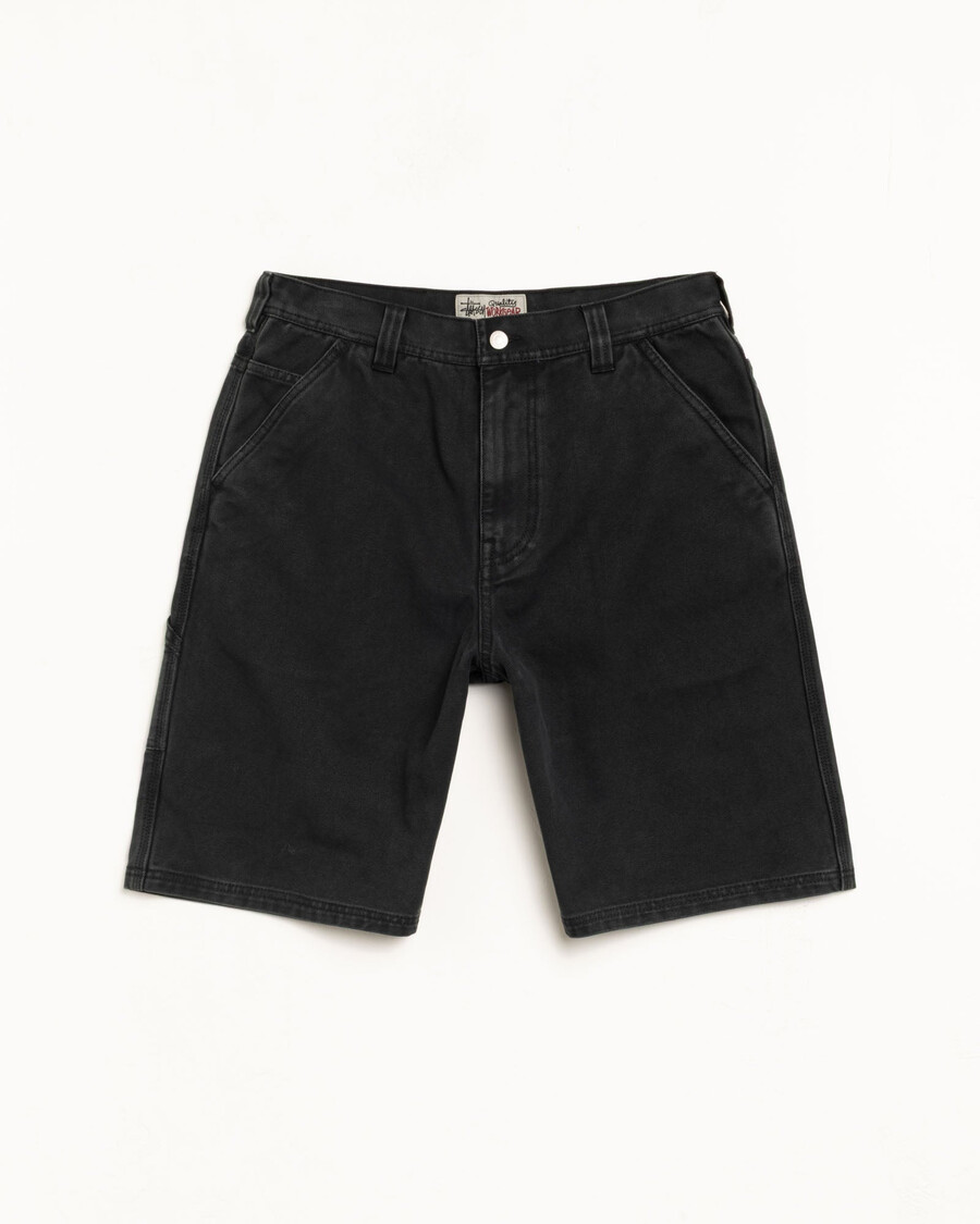 vasket lærredsshorts