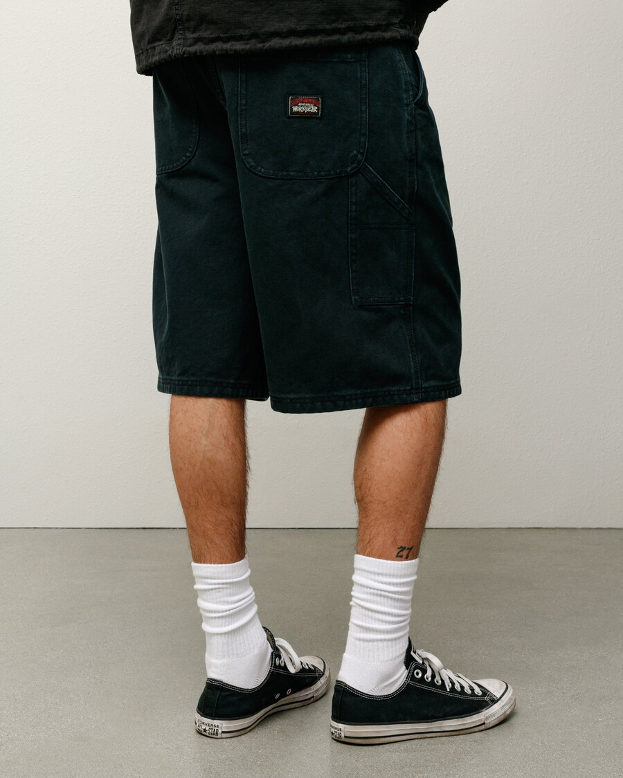 vasket lærredsshorts