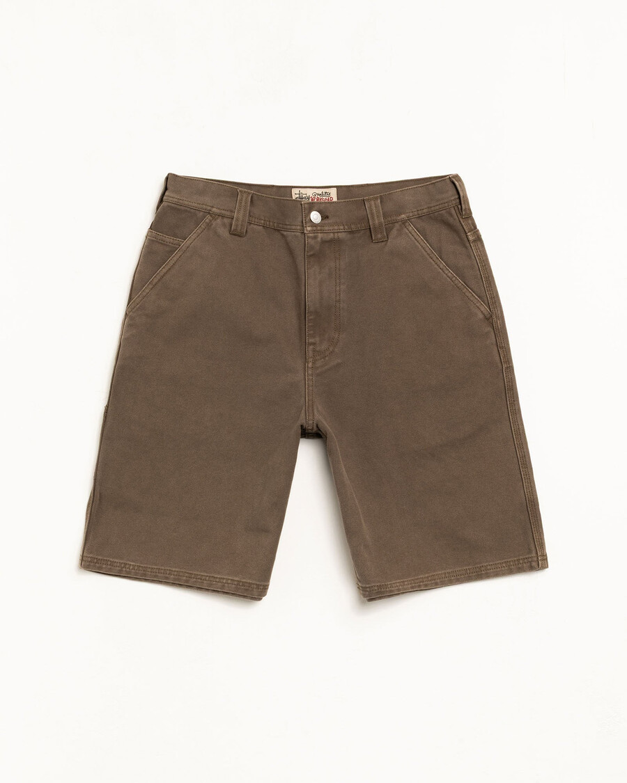 vasket lærredsshorts