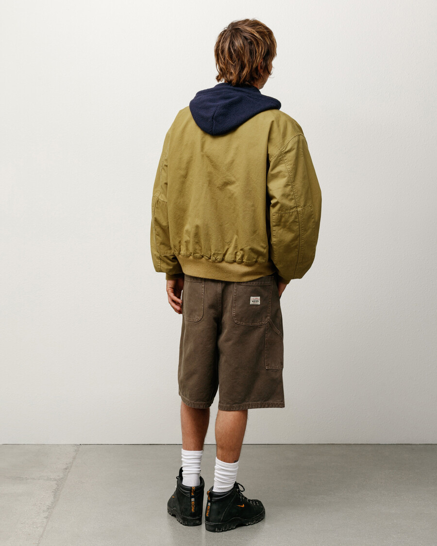 vasket lærredsshorts