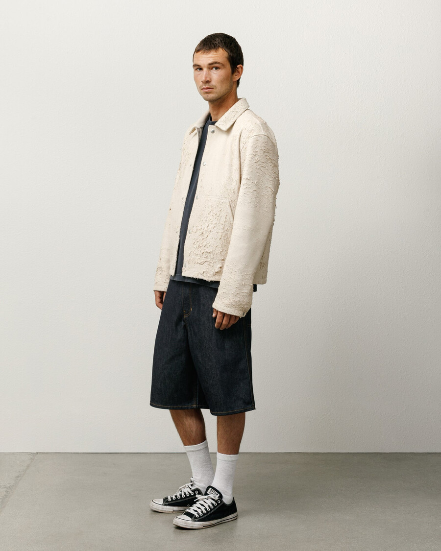raw denim arbejdsshorts
