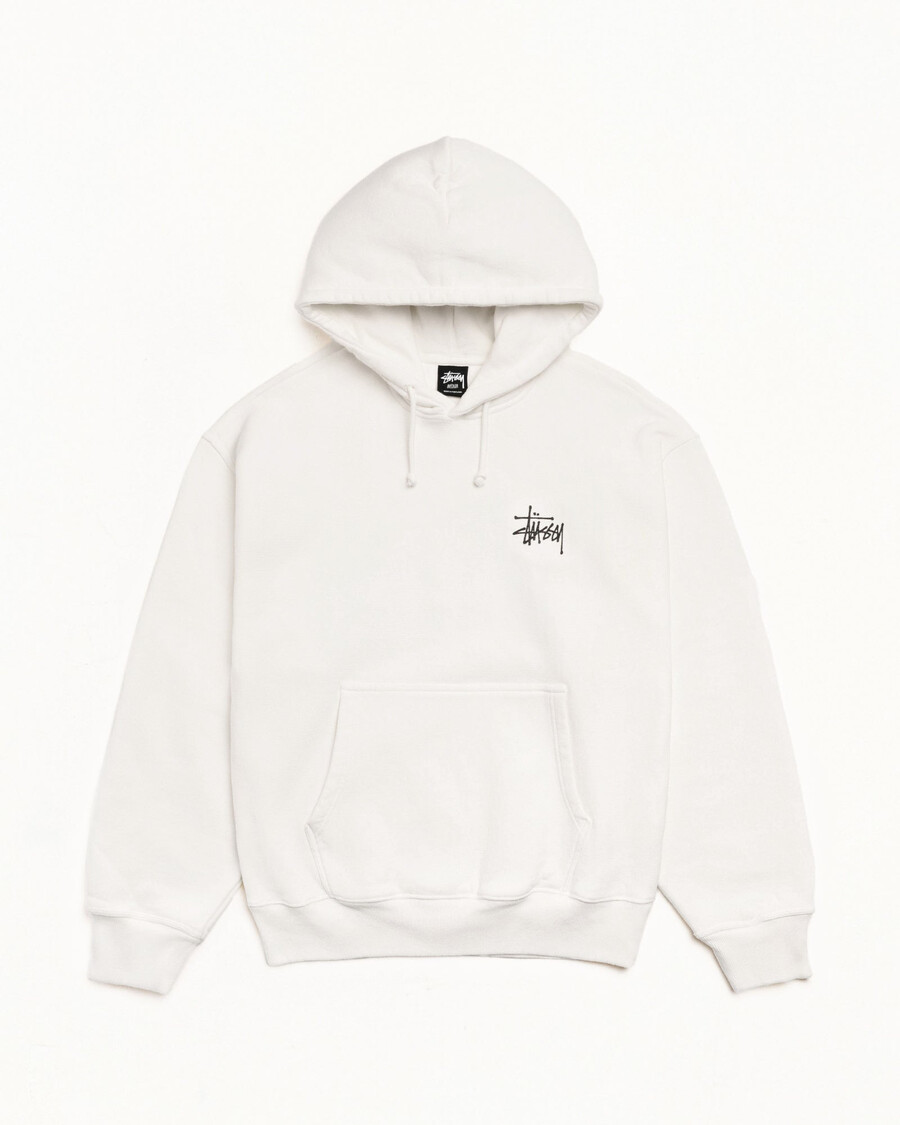 basic stüssy hættetrøje med pigmentfarvet mønster