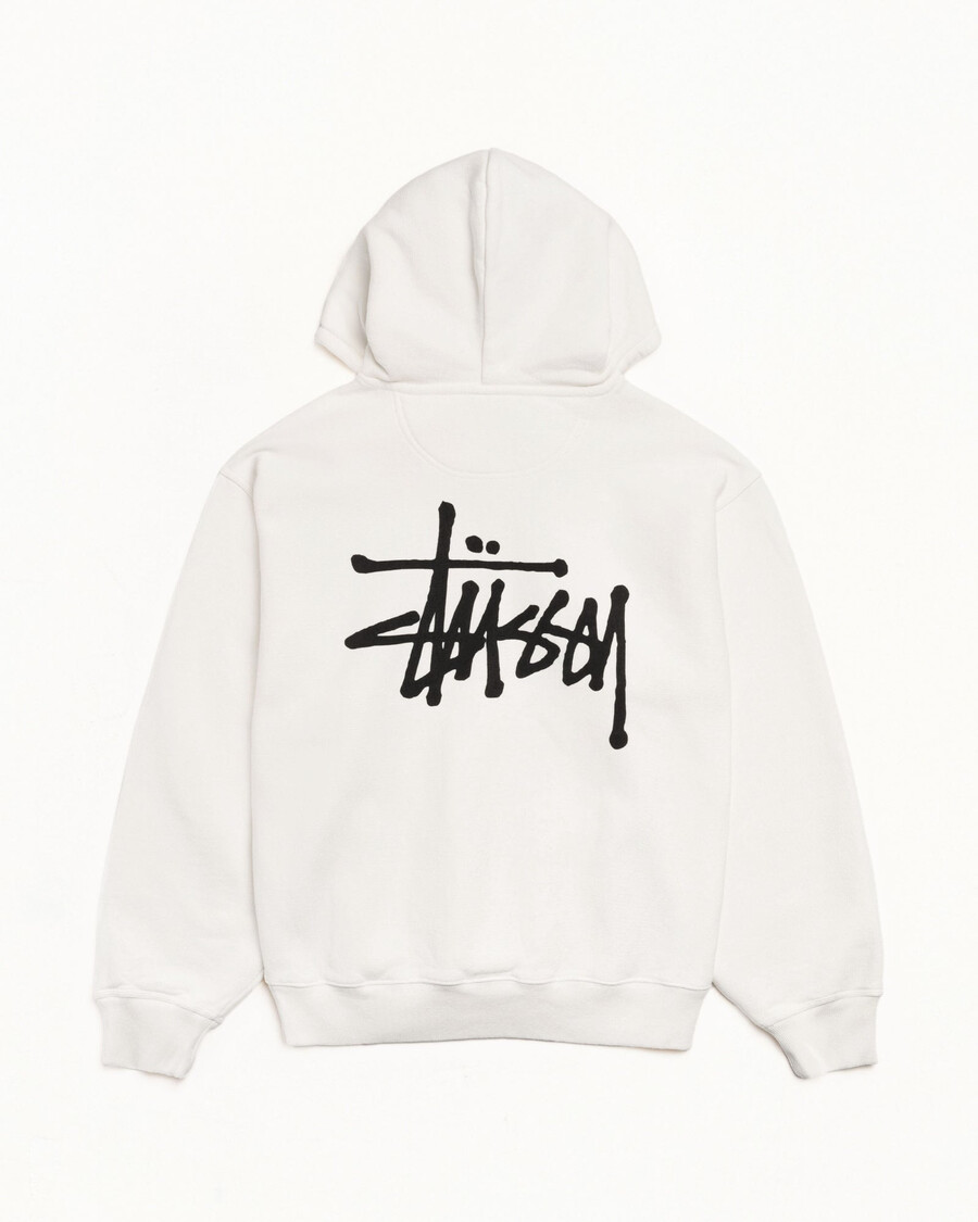basic stüssy hættetrøje med pigmentfarvet mønster
