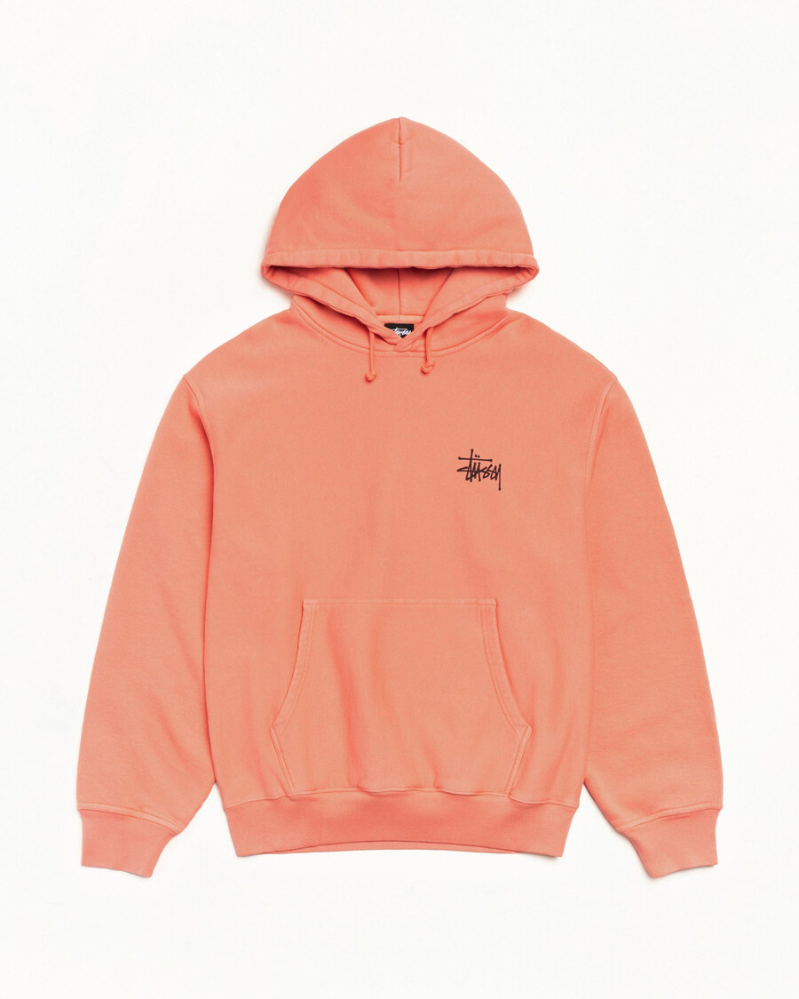 basic stüssy hættetrøje med pigmentfarvet mønster