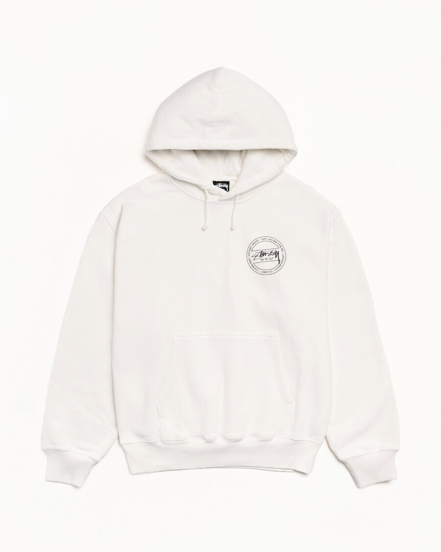 stüssy wear hættetrøje med pigmentfarvet mønster