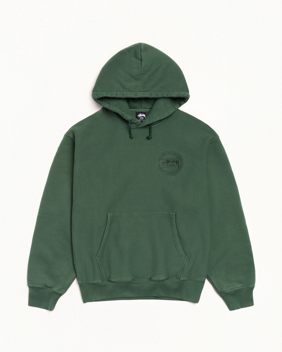 stüssy wear hættetrøje med pigmentfarvet mønster