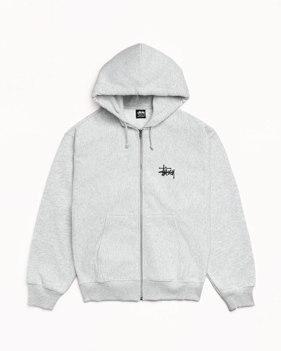 basis stüssy hættetrøje med lynlås