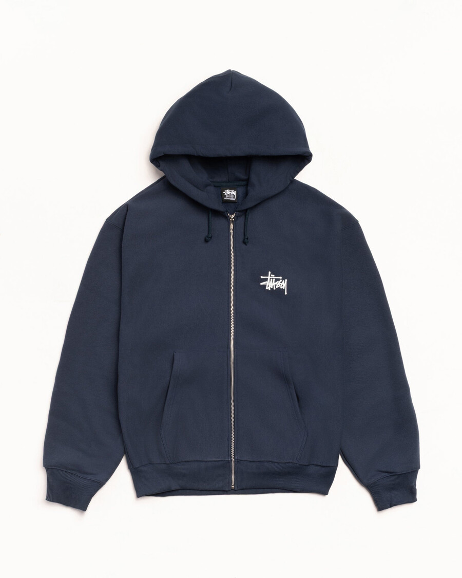 basis stüssy hættetrøje med lynlås