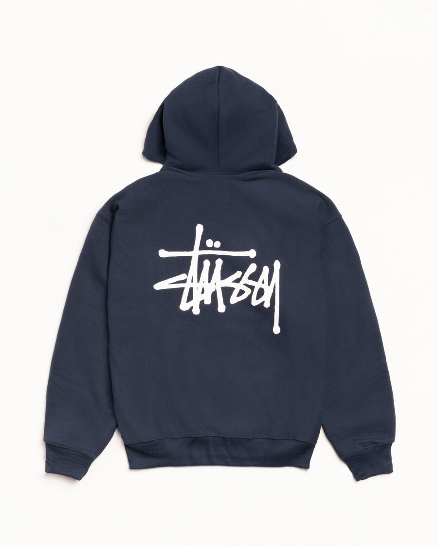 basis stüssy hættetrøje med lynlås