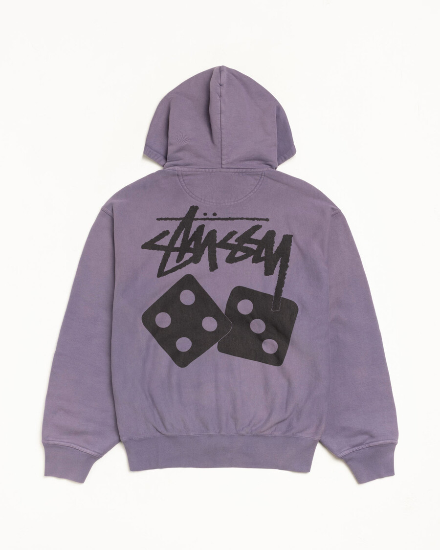 dice zip hoodie pigmentfarvet